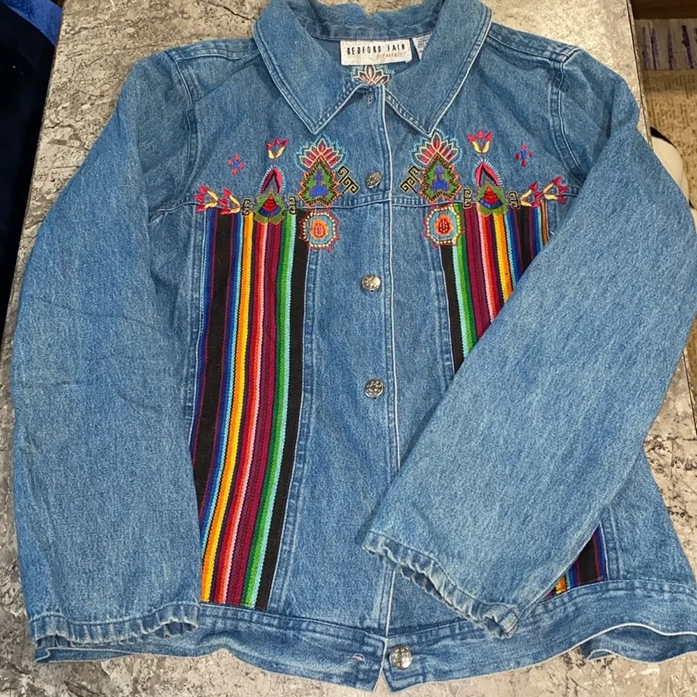 Embroidered Denim Jacket - Picture 1 of 6